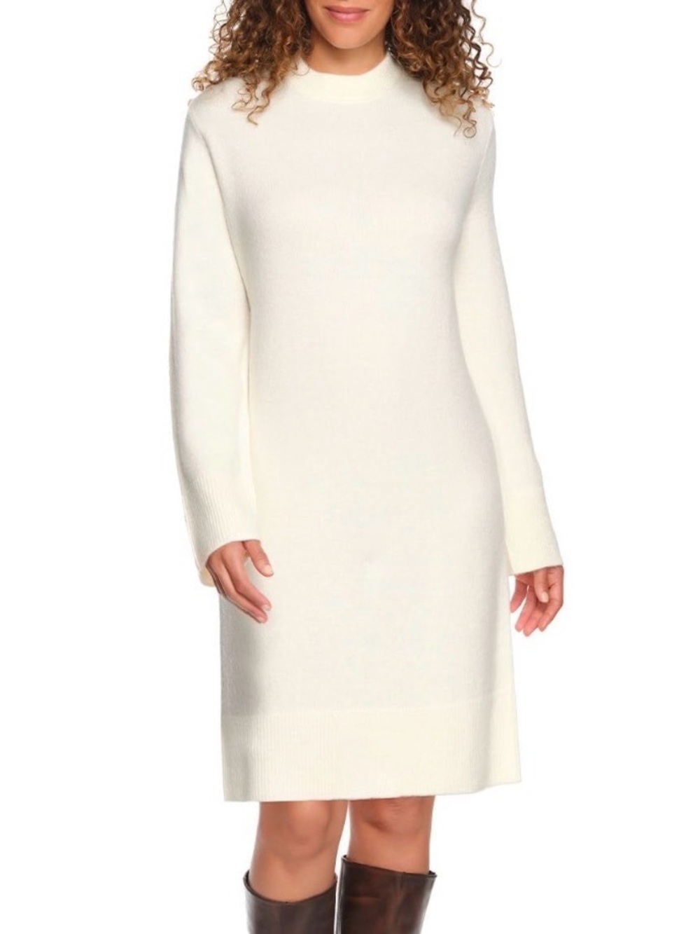 Lands’ End Crewneck Sweater Dress - Cream NWT